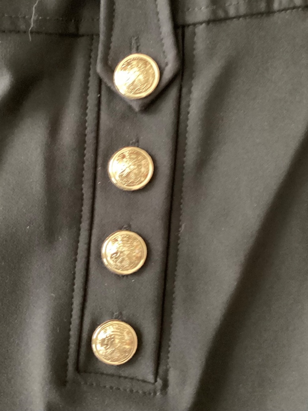 RACHEL ZOE BLACK PULL ON PANTS WITH VERTICAL ROWS OF GOLD BUTTONS SIZE 2 - Picture 4 of 12